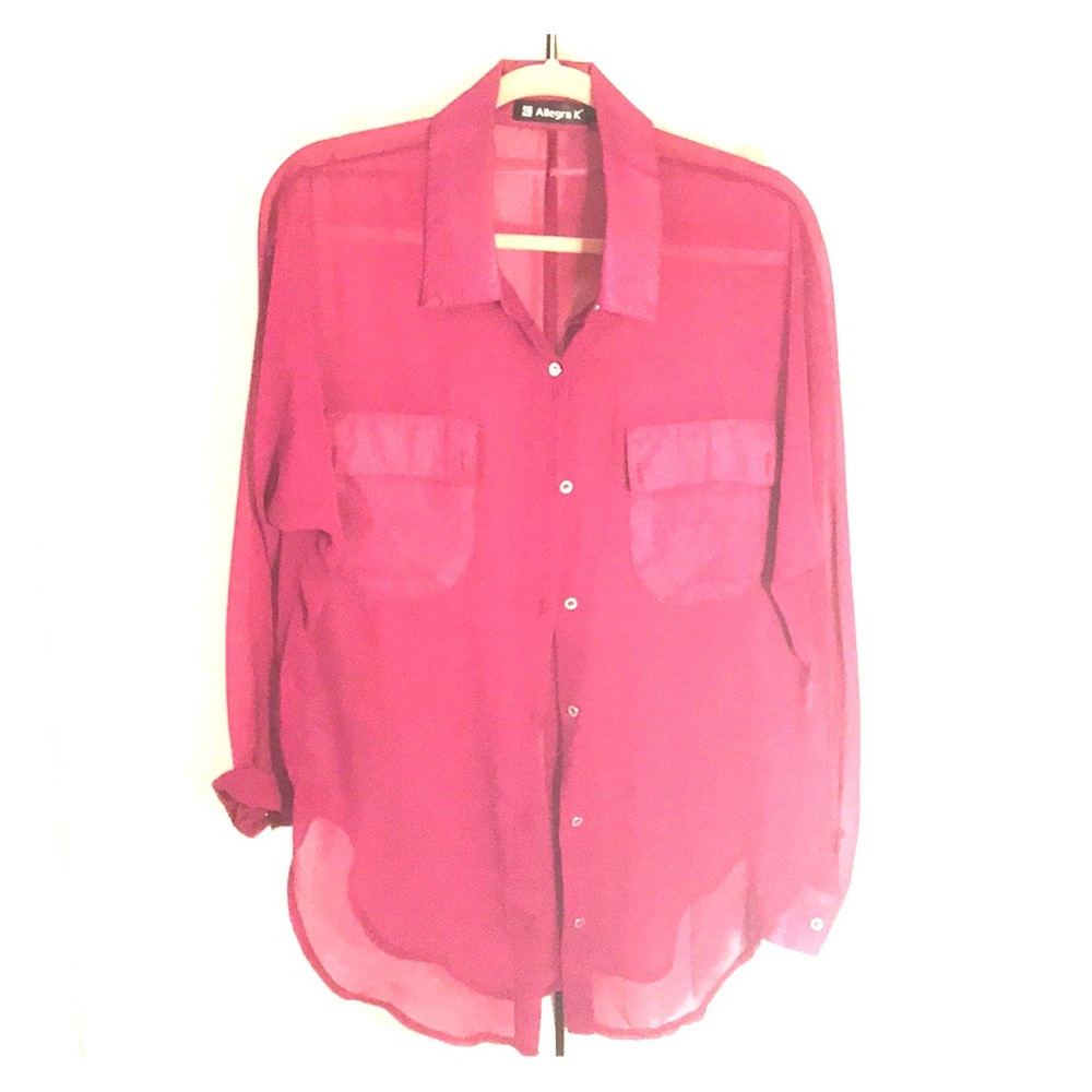 Sheer fuchsia top